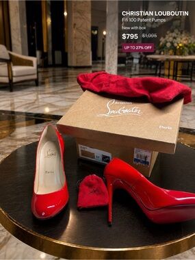 Christian Louboutin Red Patent Fifi 100 Stiletto Pumps